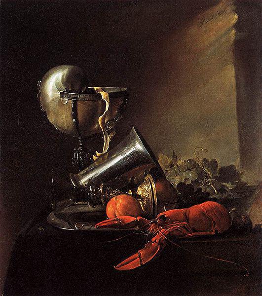 Jan Davidsz. de Heem Still Life with Lobster and Nautilus Cup (1634) by Jan Davidszoon de Heem Staatsgalerie Stuttgart oil painting image